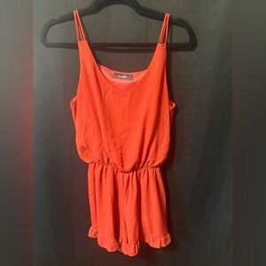 Orange Sleeveless Romper